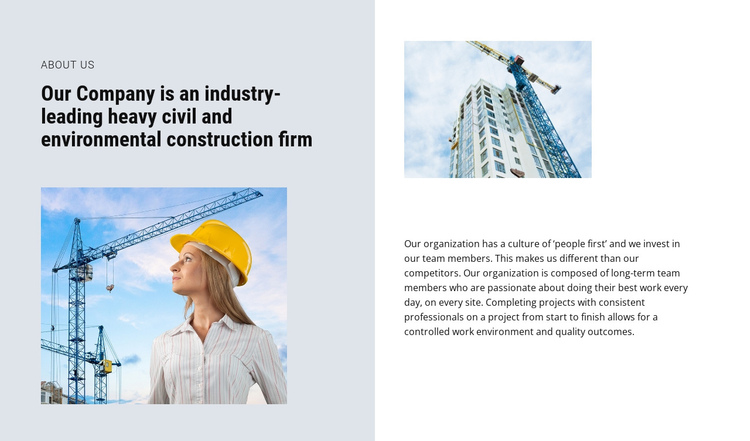 The best industrial building contractors One Page Template