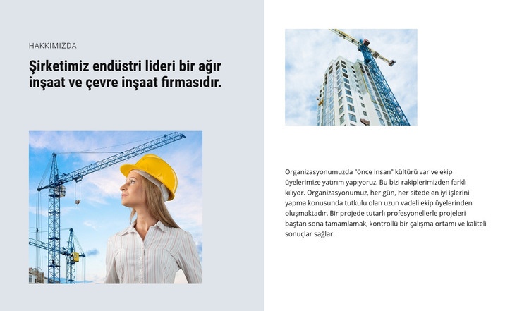 En iyi endüstriyel inşaat müteahhitleri Bir Sayfa Şablonu