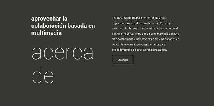 Acerca de la colaboración empresarial Maqueta de sitio web