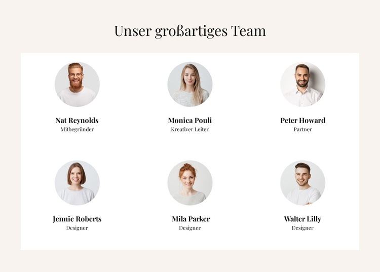 Das tolle Team Website-Vorlage