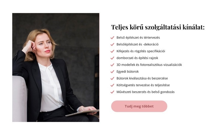 Teljes körű szolgáltatást nyújtó kínálat HTML Sablon