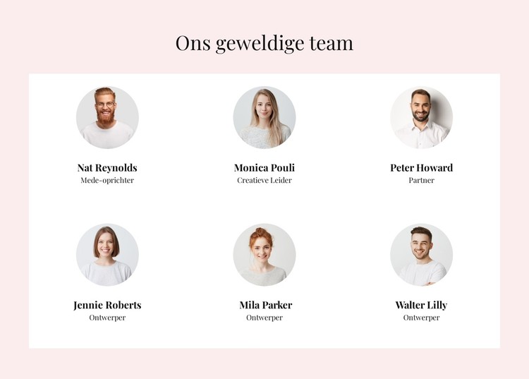 Het geweldige team CSS-sjabloon