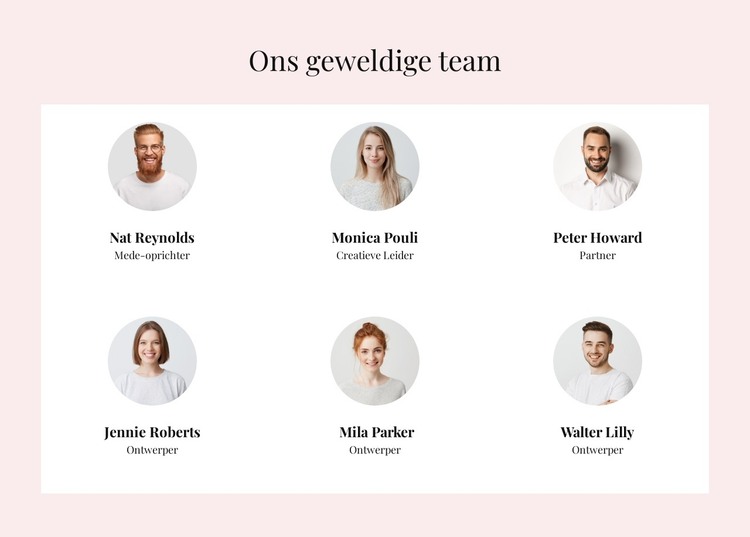 Het geweldige team HTML-sjabloon