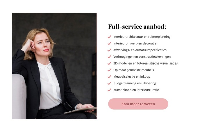 Full-service aanbod Website sjabloon