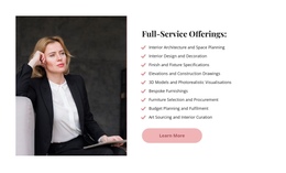 Full-Service Offerings - One Page Html Template