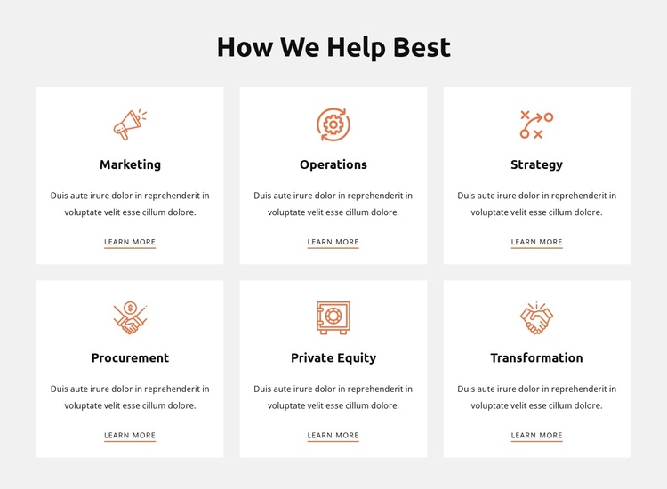How we help best One Page Template