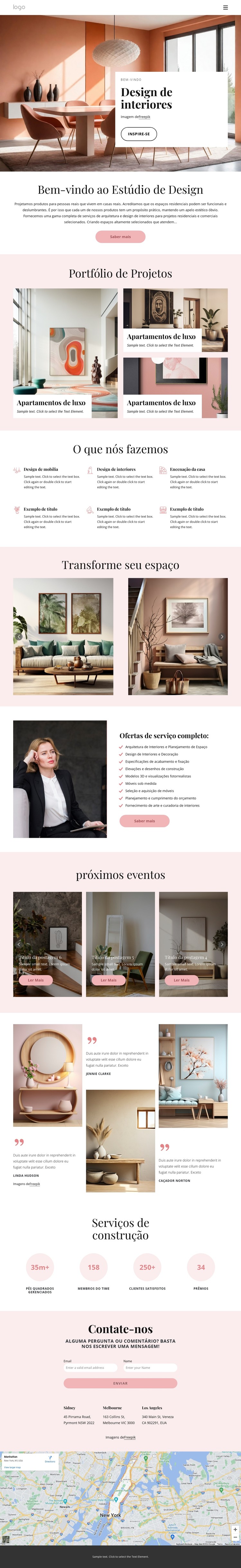 A empresa de design de interiores Template CSS