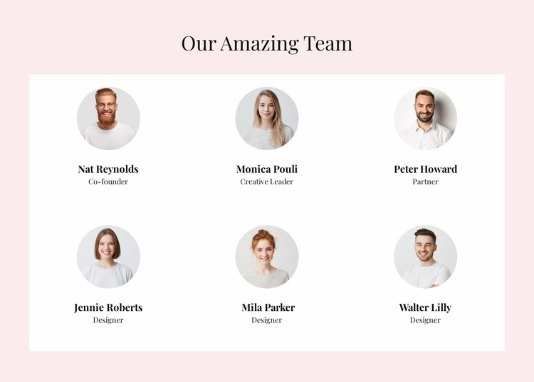 The amazing team Website Builder Templates