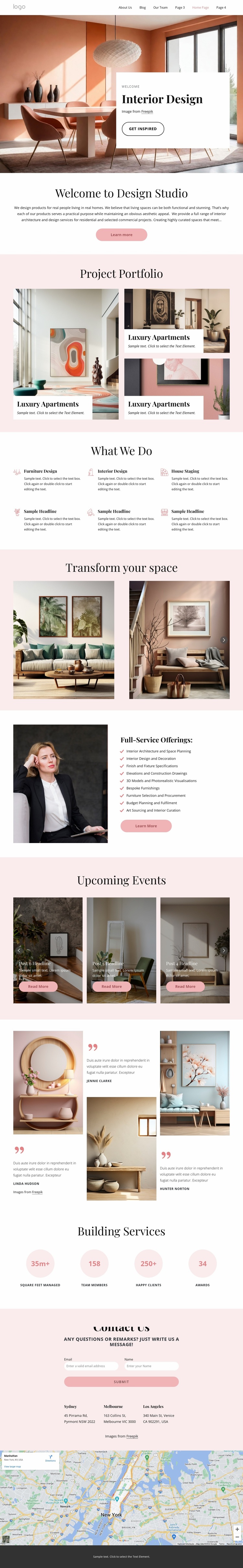 The interior design firm Website Design