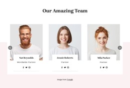 Page Website For Team Block With Overlapping