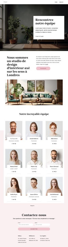 Rencontrez L'Équipe Du Studio D'Intérieur – Excellente Page De Destination