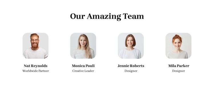 Team block with small images CSS Template