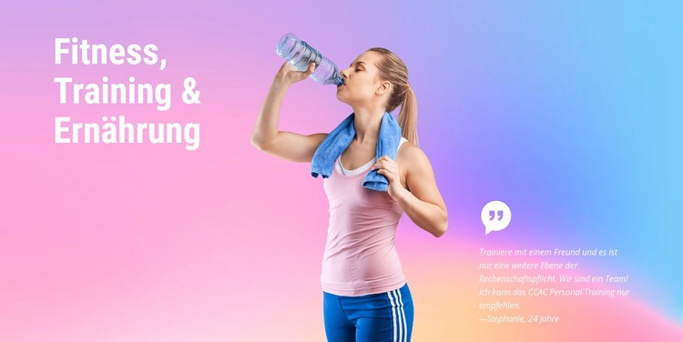 Fitness, Training und Ernährung HTML Website Builder