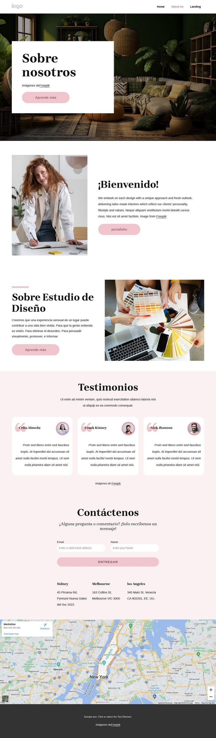 Soluciones interiores creativas Diseño de páginas web