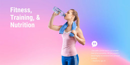 Fitness, Training And Nutrition - Free Homepage Design