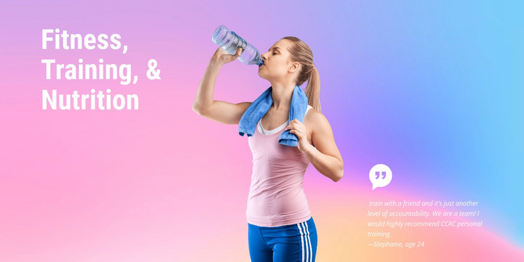 Fitness, training and nutrition Joomla Page Builder