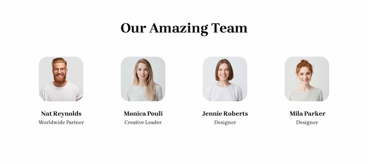 Team block with small images Website Design