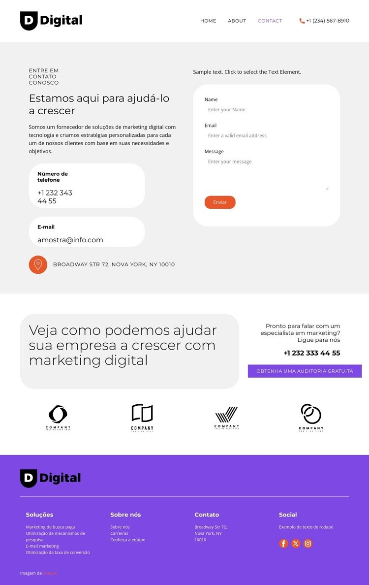 Gerenciamento de mídias sociais Landing Page