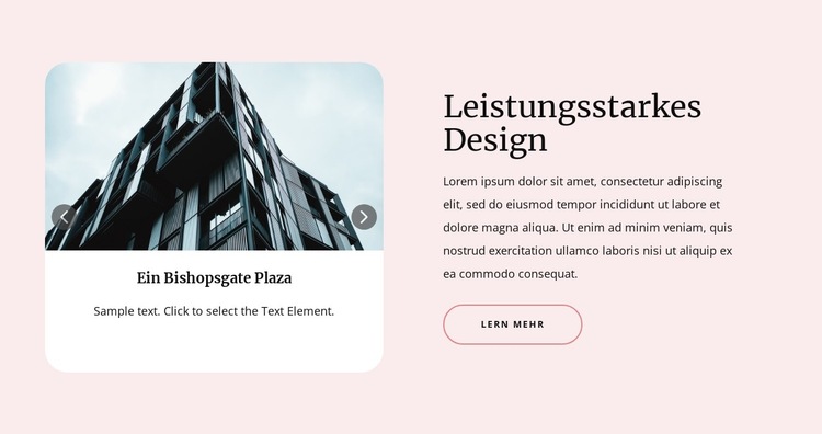 Leistungsstarkes Design Website-Vorlage