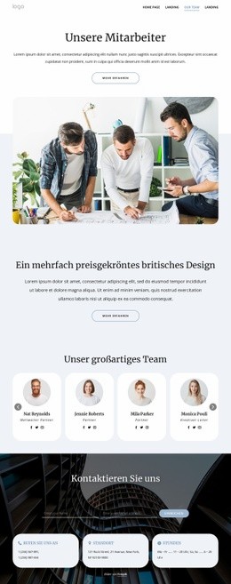 Lernen Sie Unser Architektenteam Kennen - Responsive Landingpage