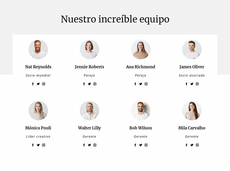 El equipo de la consultora. Creador de sitios web HTML