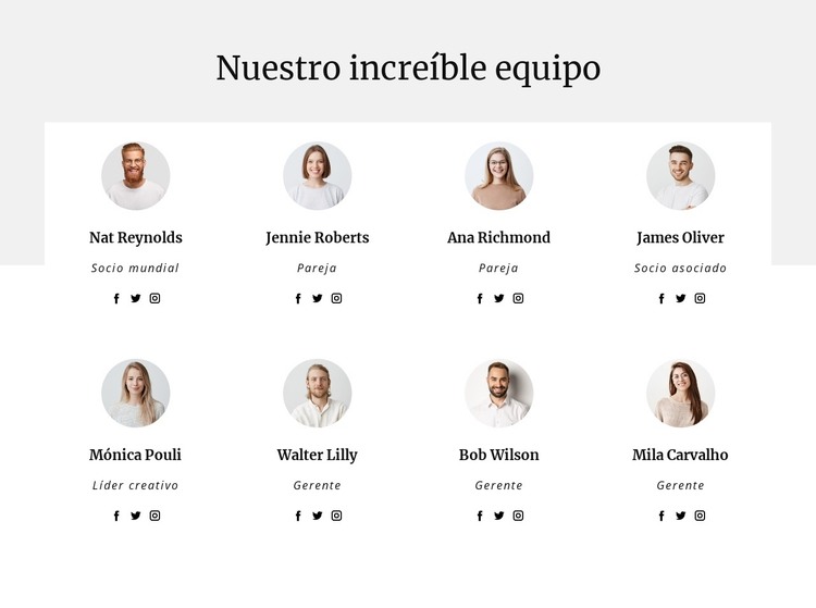 El equipo de la consultora. Plantilla HTML