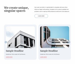 We create unique spaces - Html Code Example by Nicepage