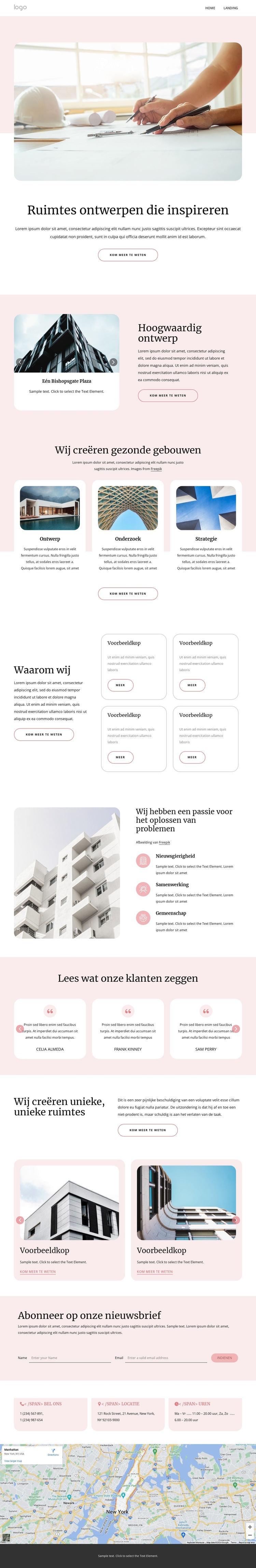 Innovatieve architectonische ontwerpen Website sjabloon