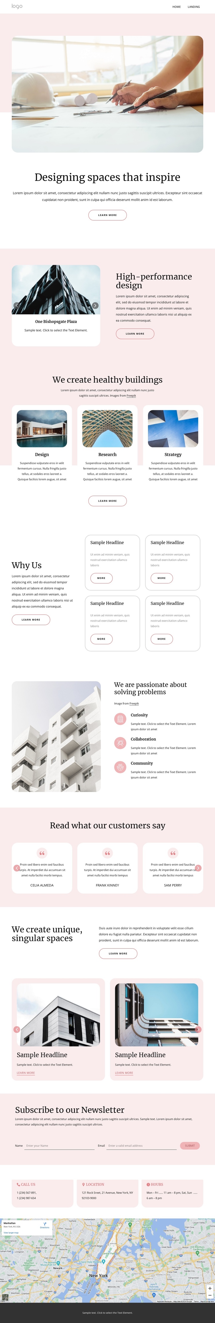 Innovative architectural designs One Page Template