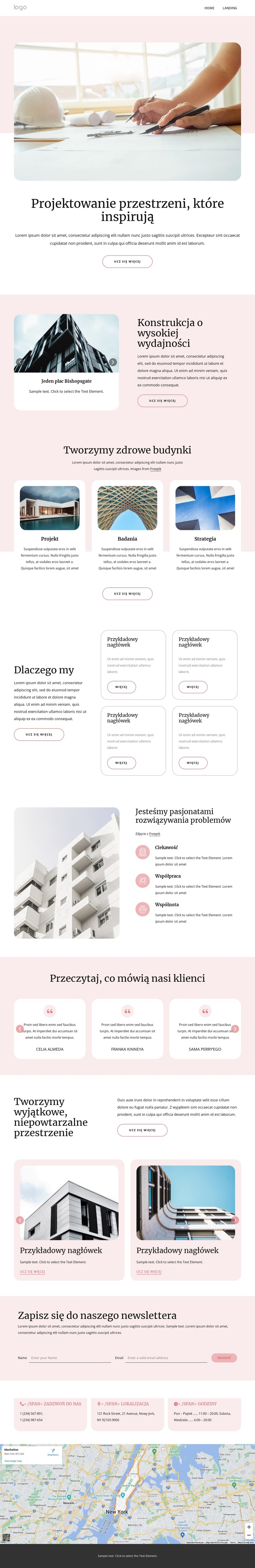Innowacyjne projekty architektoniczne Szablon witryny sieci Web