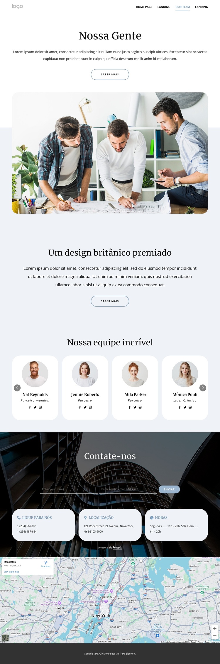 Conheça nossa equipe de arquitetos Tema WordPress