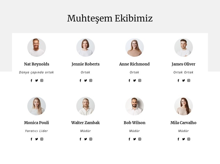 Danışmanlık şirketinin ekibi HTML Şablonu