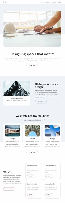 Innovative Architectural Designs - Drag & Drop Website Mockup