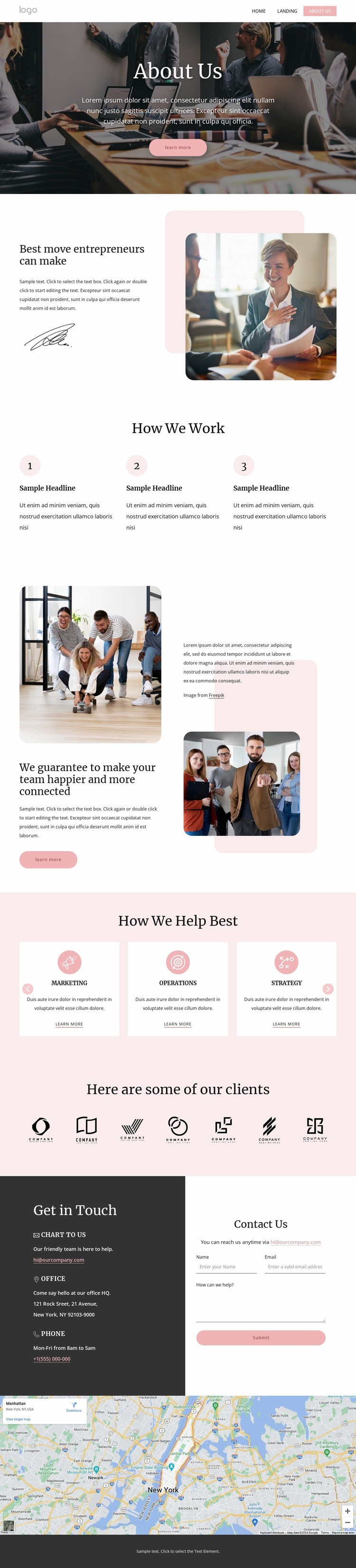 Team building expertise Landing Page