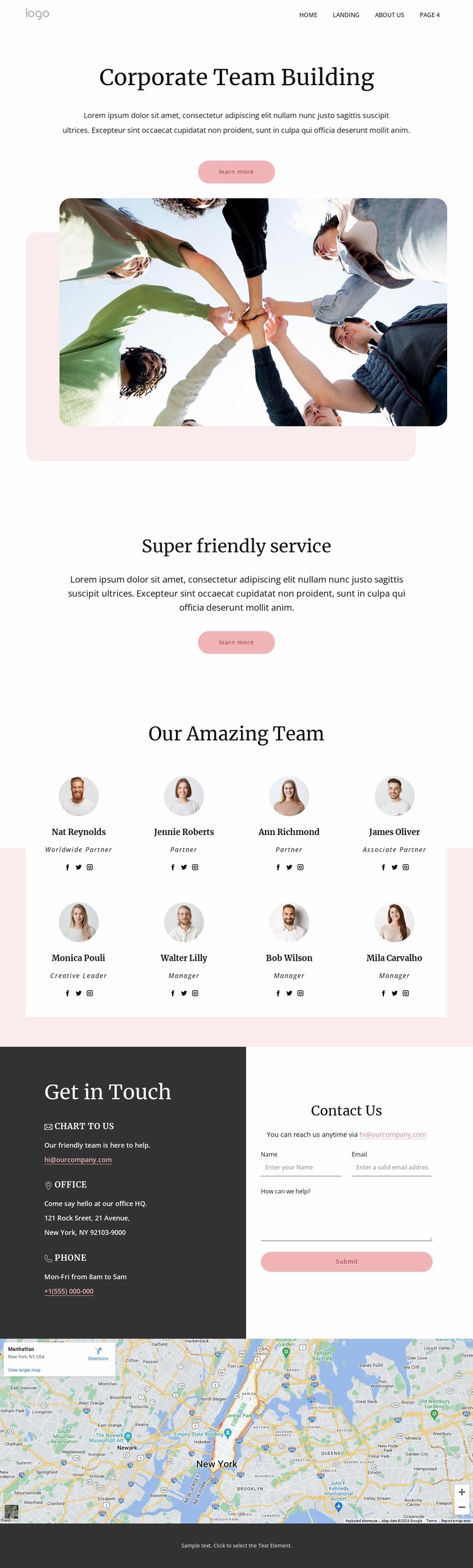 Team building experts Website Mockup