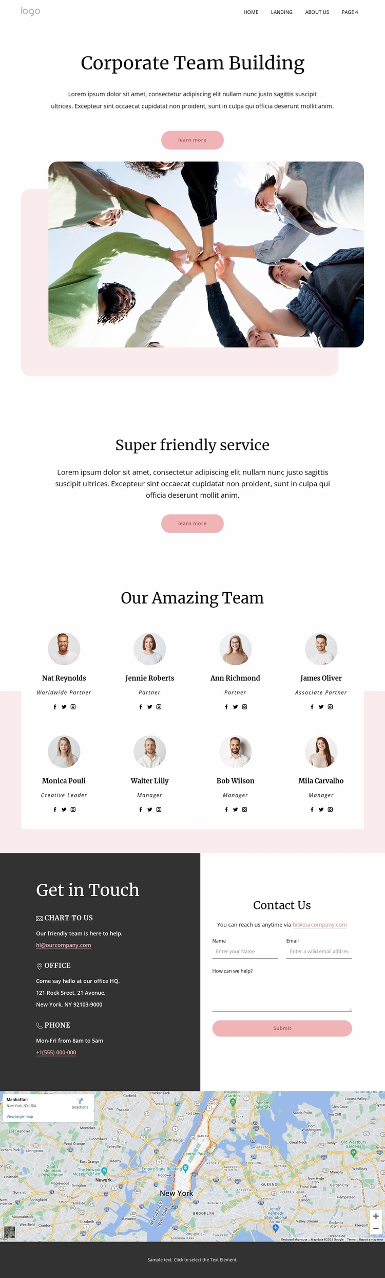 Team building experts Landing Page