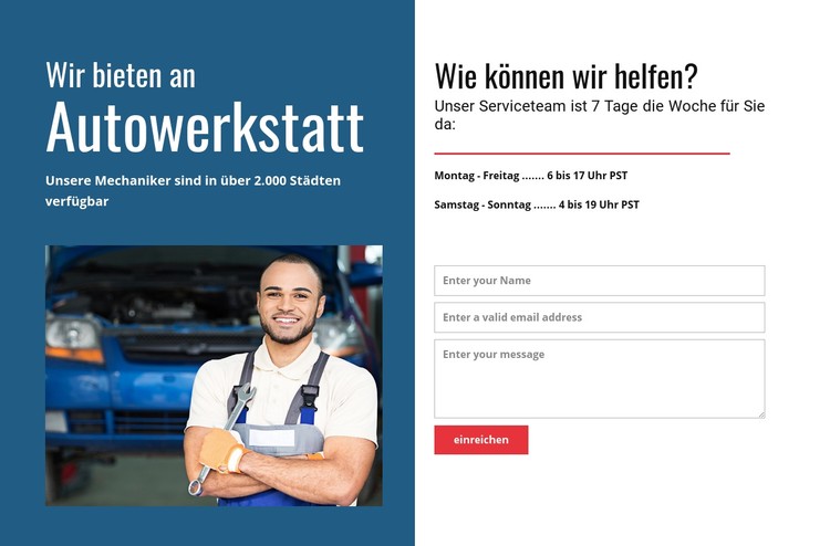 Wir bieten Autoservice CSS-Vorlage