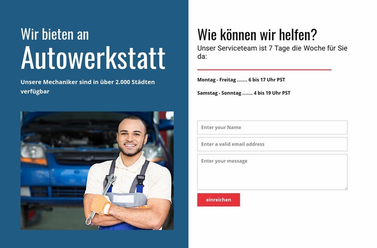 Wir bieten Autoservice Website-Modell