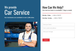 HTML Web Site For We Provide Car Service