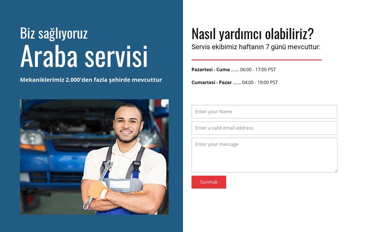 Araba hizmeti veriyoruz CSS Şablonu