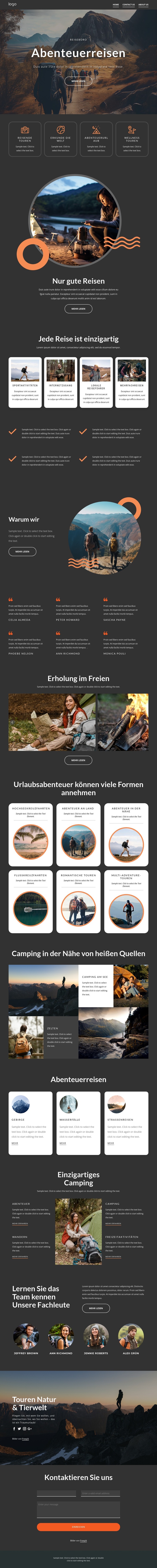 Über unsere Abenteuerreisen HTML-Vorlage