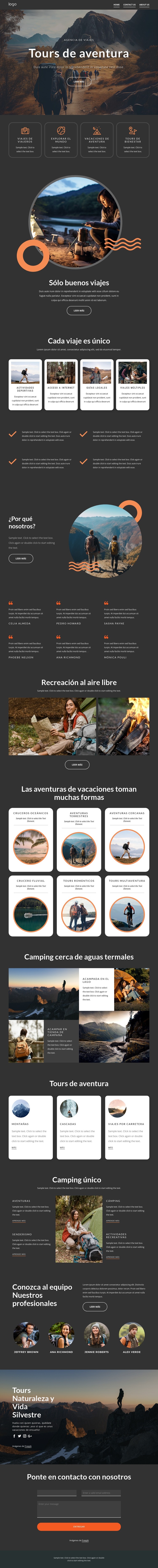 Acerca de nuestros tours de aventura Plantilla HTML