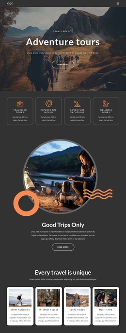 About Our Adventure Tours - Free WordPress Theme