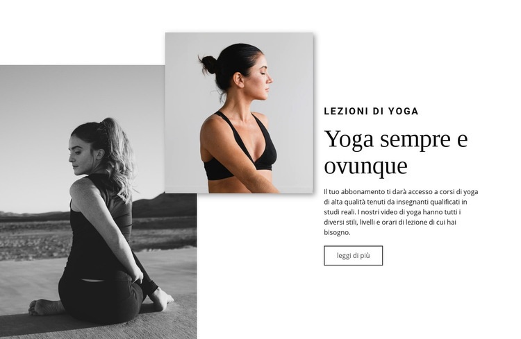 Laboratori di yoga Mockup del sito web