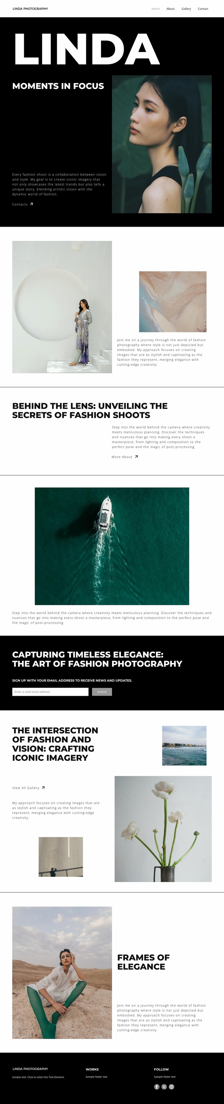 Timeless Captures Website Mockup