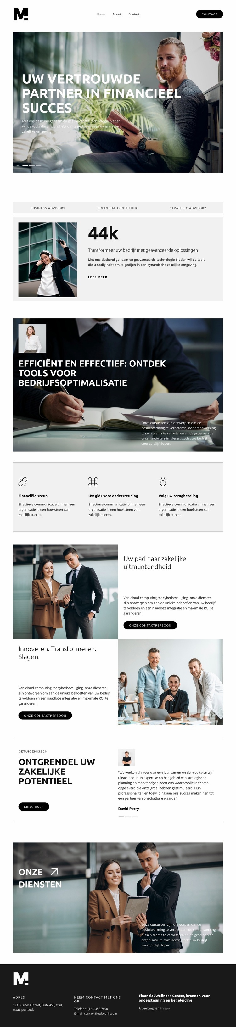 Een revolutie in vermogensbeheer Website mockup