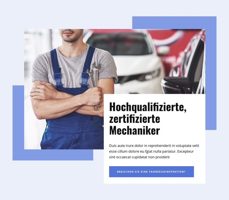 Zertifizierte Mechaniker HTML-Vorlage