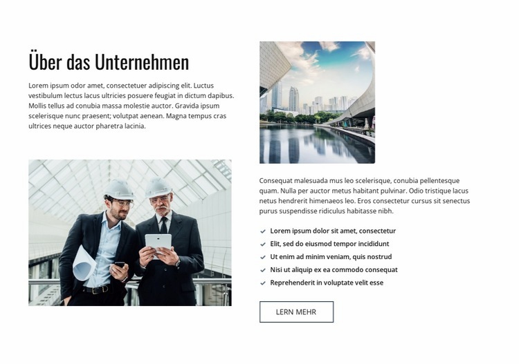 Über unser Bauunternehmen HTML Website Builder