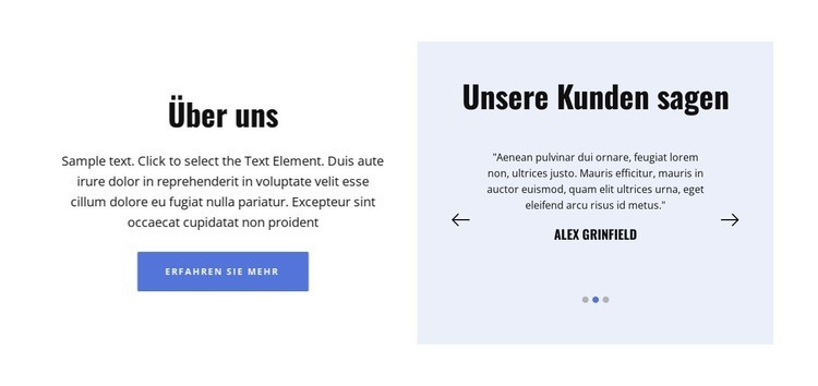 Über uns und Referenzen Website Builder-Vorlagen