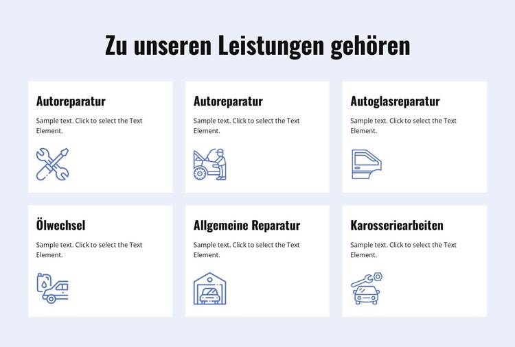 Autoreparaturdienste Website-Vorlage